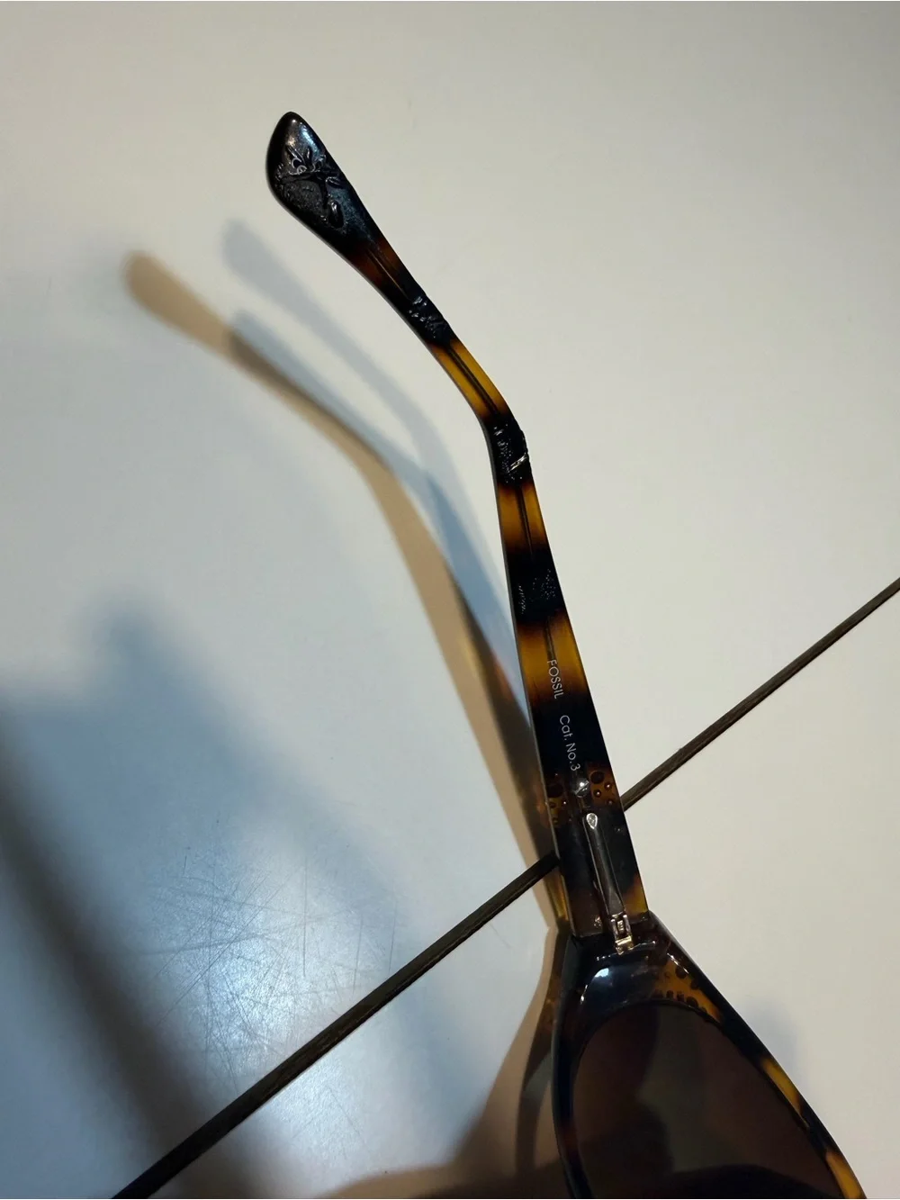 Y2K Fossil Dazzler sunglasses tortoiseshell brown rhinestone